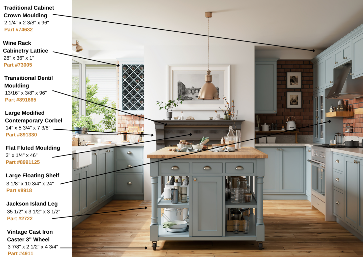 2022 Kitchen Render with Callouts