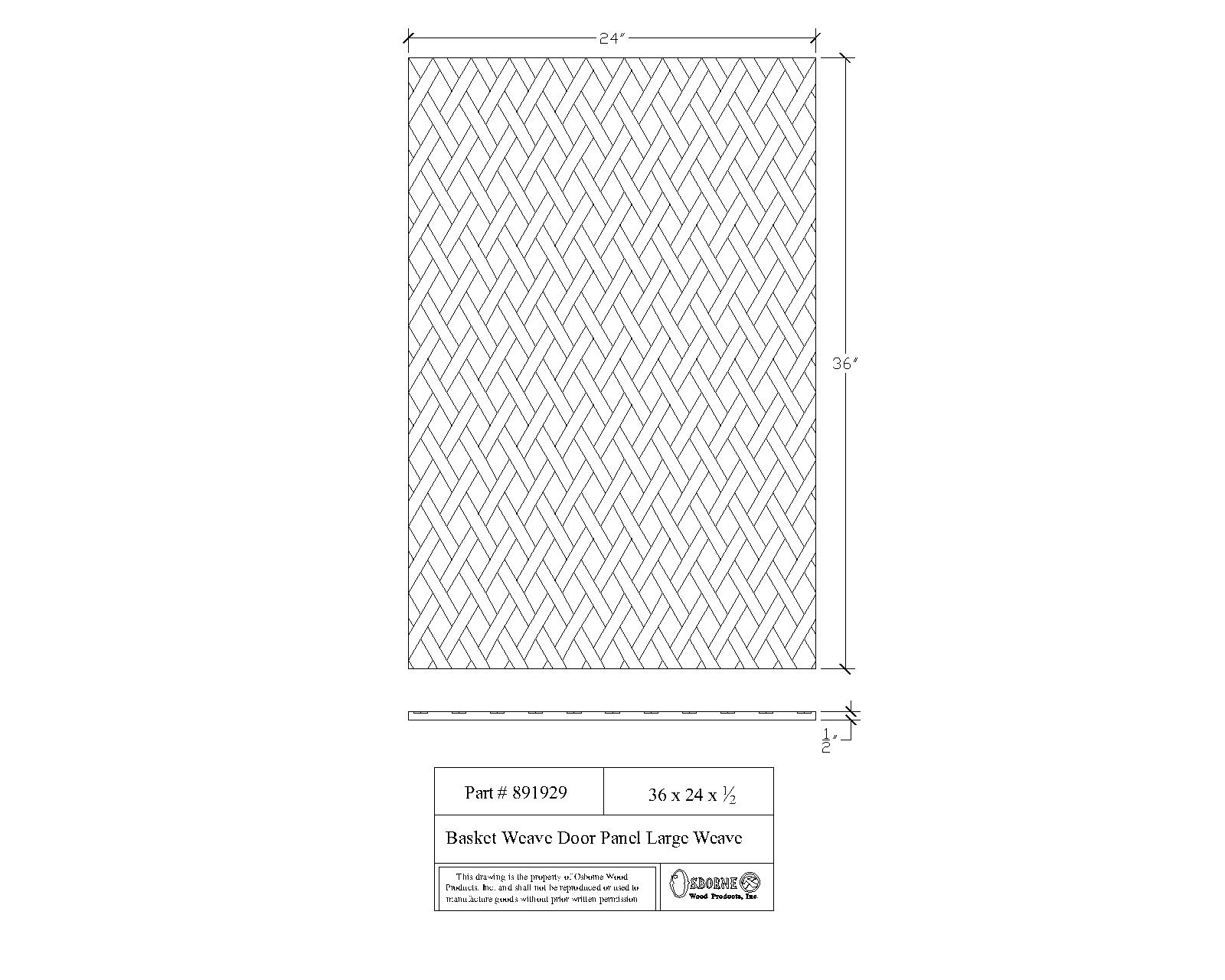 Osborne Wood Basket Weave Door Panel Large Weave