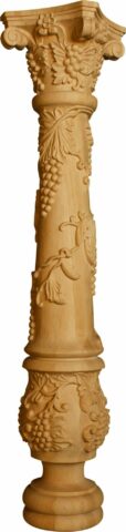 Carved Grape Kitchen Island Column
