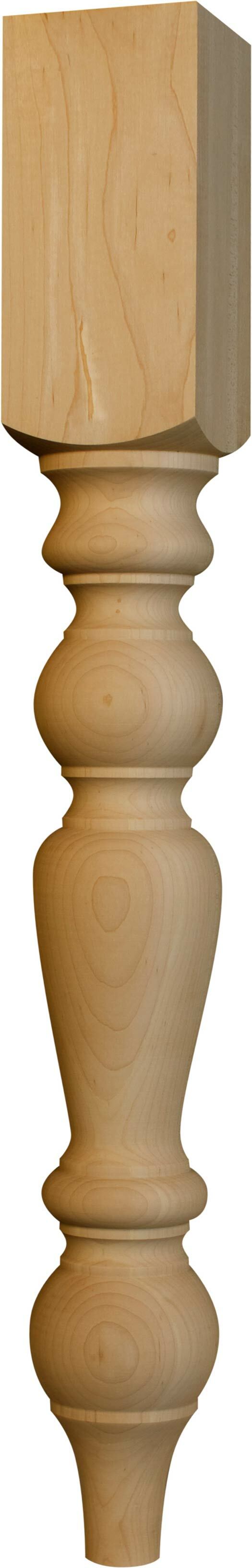 29" Massive Dining Legs, Turned Table Legs, Unfinished Wood Legs