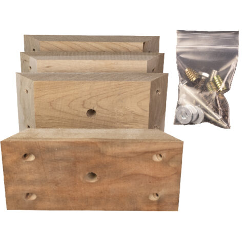 SOLD AS A SET OF FOUR~Corner Blocks for 4" Wide Legs