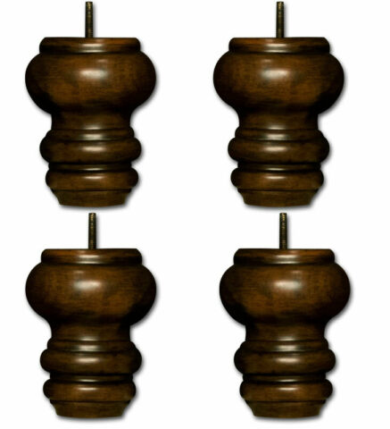SOLD AS A SET OF FOUR~Sofa Legs with bolt with Dark Walnut Finish