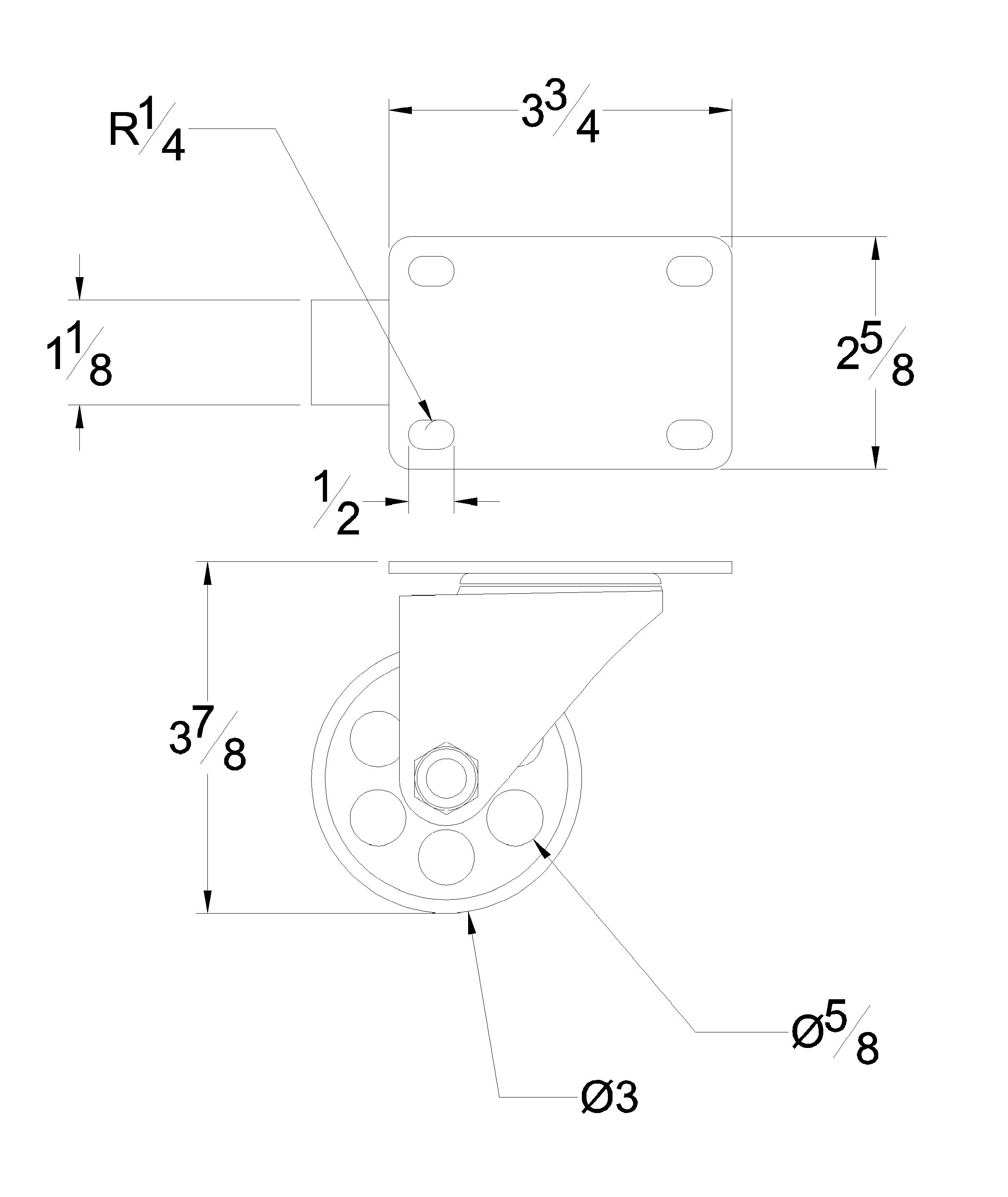 Osborne Wood Industrial Casters CAD Drawings
